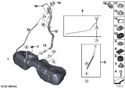 FUEL TANK/MOUNTING PARTS diagram for BMW 4 Series G22 Coupé LCI 420d