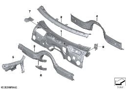 Детали щитка передка diagram for BMW 4 Series G26 Gran Coupé M440iX
