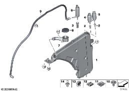 RESERV.,WINDSHIELD/HEADLIGHT WASHER SYST diagram for BMW 3 Series F31 328i