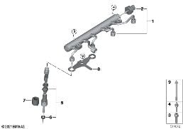 HIGH-PRESSURE RAIL/INJECTOR/BRACKET diagram for BMW X5 G05 LCI M60iX