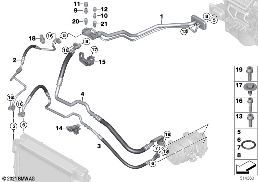 Chladicí potrubí diagram for BMW X5 F15 30dX