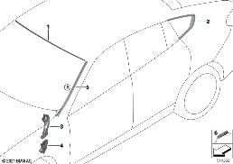 WINDOW MOUNTING PARTS diagram for BMW X6 M F96 X6 M