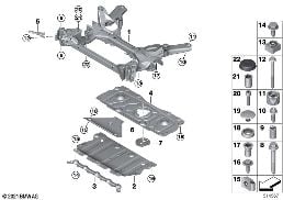 Cadre auxiliaire avant diagram for BMW 3 Series G28 Berline 325Li