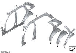 Yan çerçeve, Münferit parçalar diagram for BMW X5 F15 35iX