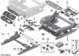 SEAT, FRONT, SEAT FRAME diagram for BMW 5 Series G30 530e