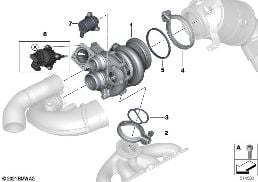 Turbocompressor diagram for BMW X7 G07 M50iX
