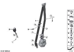 SAFETY BELT, REMA, FRONT diagram for BMW 3 Series G80 M3 M3