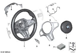 M Spor dir.simidi-Hava yast.-Alcantara diagram for BMW 5 Series F90 M5 LCI M5 CS