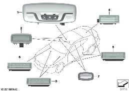 INTERIOR LIGHTS diagram for BMW 8 Series G16 Gran Coupé 840dX