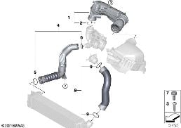 CHARGE AIR INDUCTION TRACT diagram for BMW 2 Series F74 Gran Coupé 220