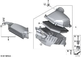 INTAKE NOISE ATTENUATOR / AIR DUCT diagram for BMW 2 Series F74 Gran Coupé 220