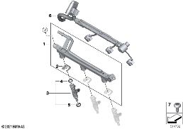 LOW-PRESSURE RAIL / INJECTOR diagram for BMW X1L U12 X1 20Li