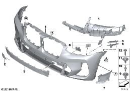 Облицовка M Пд diagram for BMW X4 G02 LCI 20dX