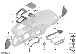Доп.элементы панели приборов Вх diagram for BMW X4 G02 LCI 20dX