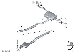 R エキゾースト システム diagram for BMW X2 U10 20dX