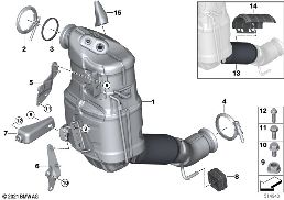 キャタ/ディーゼル微粒子フィルター diagram for BMW X2 U10 20dX