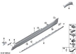 M COVER FOR ROCKER PANEL / WHEEL ARCH diagram for BMW 1 Series F40 128ti