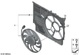 Telaio ventilatore, pezzi montabili diagram for BMW X1L U12 X1 20Li