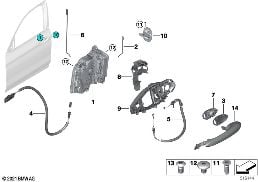 Система замков передней двери diagram for BMW X4 G02 LCI 20dX