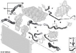 Flessibili refrigerante sist. raffr. diagram for BMW X1L U12 X1 20Li