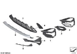 Bekleding sierelementen voor diagram for BMW X1L F49 LCI X1 25Li