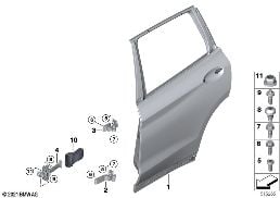 REAR DOOR - HINGE/DOOR BRAKE diagram for BMW X4 G02 30dX