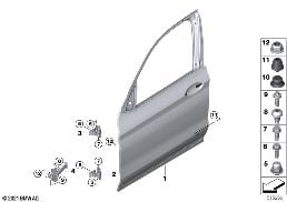 FRONT DOOR-HINGE/DOOR BRAKE diagram for BMW X4 G02 30dX