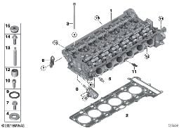 CYLINDER HEAD/MOUNTING PARTS diagram for BMW 5 Series G30 LCI 545eX