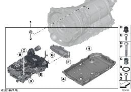 GA8HP51Z MECHATRONICS diagram for BMW 3 Series G21 Touring LCI 320d