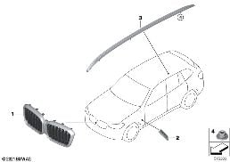 外部飾板 / 裝飾格柵 diagram for BMW X3 G01 LCI 30iX