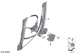 Mécanisme de fenêtre de porte avant diagram for BMW 4 Series G26 Gran Coupé LCI 430dX