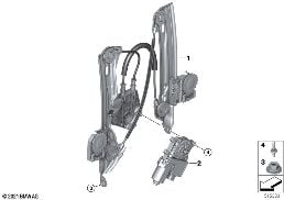 Mécanisme de fenêtre de porte arrière diagram for BMW 4 Series G26 Gran Coupé LCI 430dX