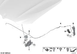 HOOD LOCKING SYSTEM diagram for BMW X4 G02 30dX