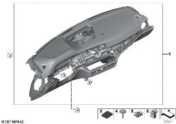 TRIM PANEL DASHBOARD diagram for BMW 3 Series G80 M3 M3 Competition