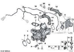 EXHAUST TURBOCHARGER WITH LUBRICATION diagram for BMW 3 Series G20 Sedan 320dX
