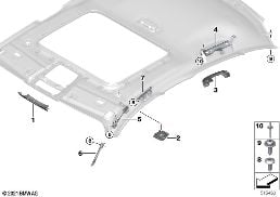 Pièces accolées ciel de pavillon diagram for BMW 4 Series G26 Gran Coupé LCI 430dX