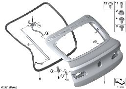 Bagaj kapağı diagram for BMW X4 G02 LCI 30iX