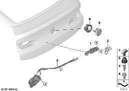 Bagaj kapağı, kilit sistemi diagram for BMW X4 G02 LCI 30iX