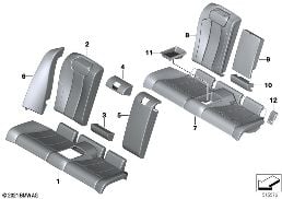 SEAT, REAR, UPHLSTRY/COVER, LOAD-THROUGH diagram for BMW 2 Series G42 218i