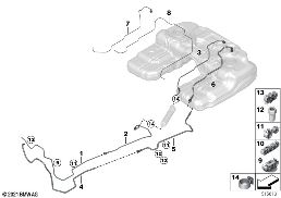 Kraftstoffleitungen/Befestigungsteile diagram for BMW X5 F15 40dX