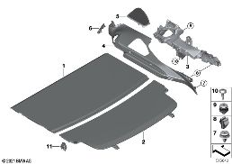 Plage arrière diagram for BMW 6 Series G32 GT 630i
