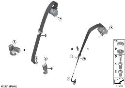 SAFETY BELT REAR diagram for BMW X4 M F98 X4 M
