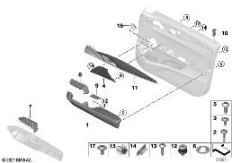 Eléments garniture porte avant diagram for BMW 6 Series G32 GT 630i