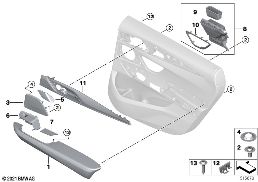 Pièces accolées garniture de porte arr. diagram for BMW 6 Series G32 GT 630i