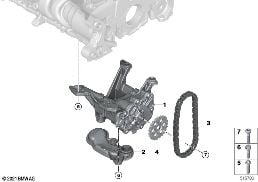 モーター付オイル供給/オイル ポンプ diagram for BMW X2 U10 20dX