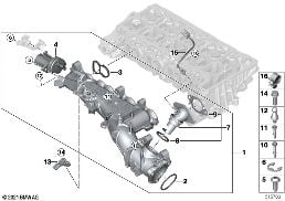 インテーク AGR、フラップ コントロール付 diagram for BMW X2 U10 20dX