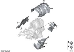 ターボ チャージャー ヒート シールド diagram for BMW X2 U10 20dX