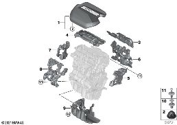 エンジン カバー diagram for BMW X2 U10 20dX