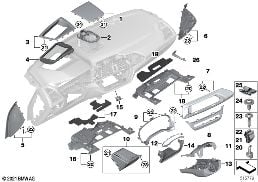 MOUNTING PARTS, INSTR. PANEL diagram for BMW X3 G01 30i