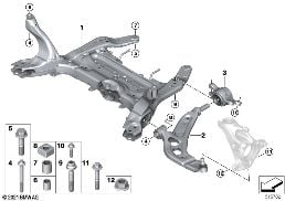 FRONT AXLE SUPPORT/WISHBONE diagram for BMW X1 U11 18i